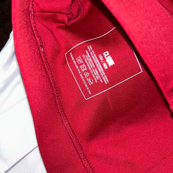 New CLQ sports bras Clique sz 4 Small spandex athletic bra yoga red white nwt S - Picture 5 of 6